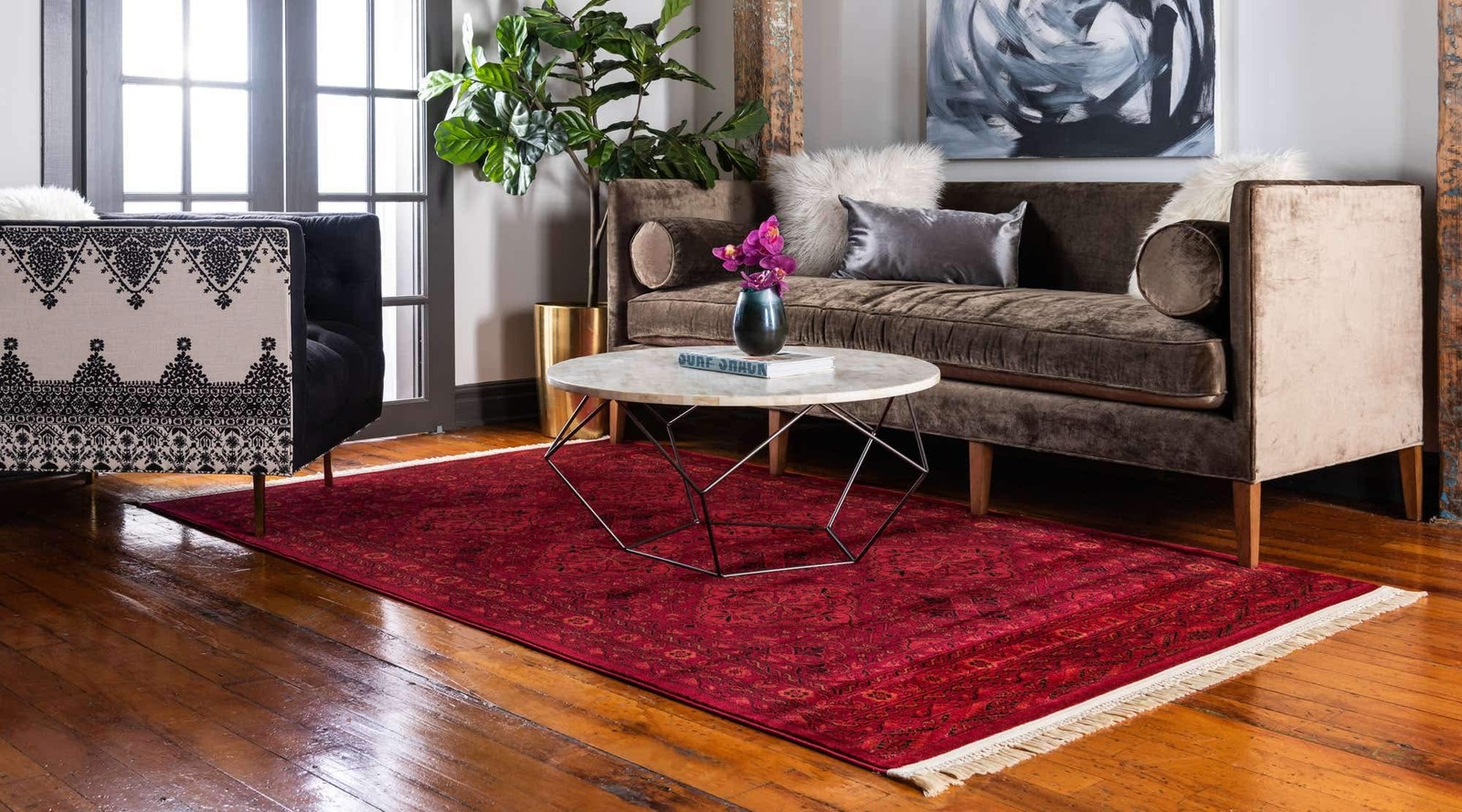Tekke Collection Over-Dyed Saturated Traditional Torkaman Area Rug (7′ 0 x 10…