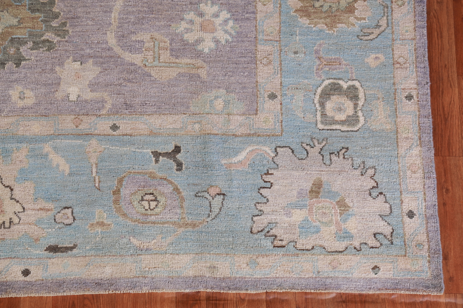 Purple/ Blue Vegetable Dye Handmade Oushak Turkish Living Room Rug Wool 8×10 ft