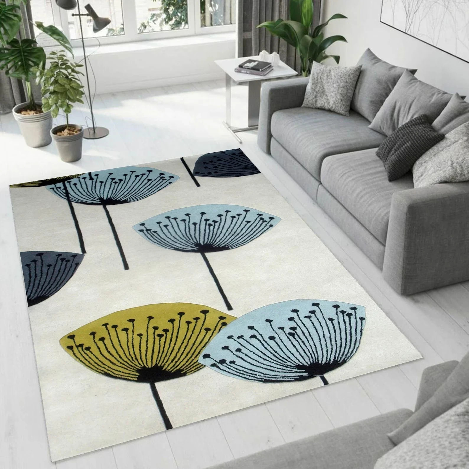 New Hand-Tufted Floral Rug: Modern Living Room Decor by Aurum Home Living room