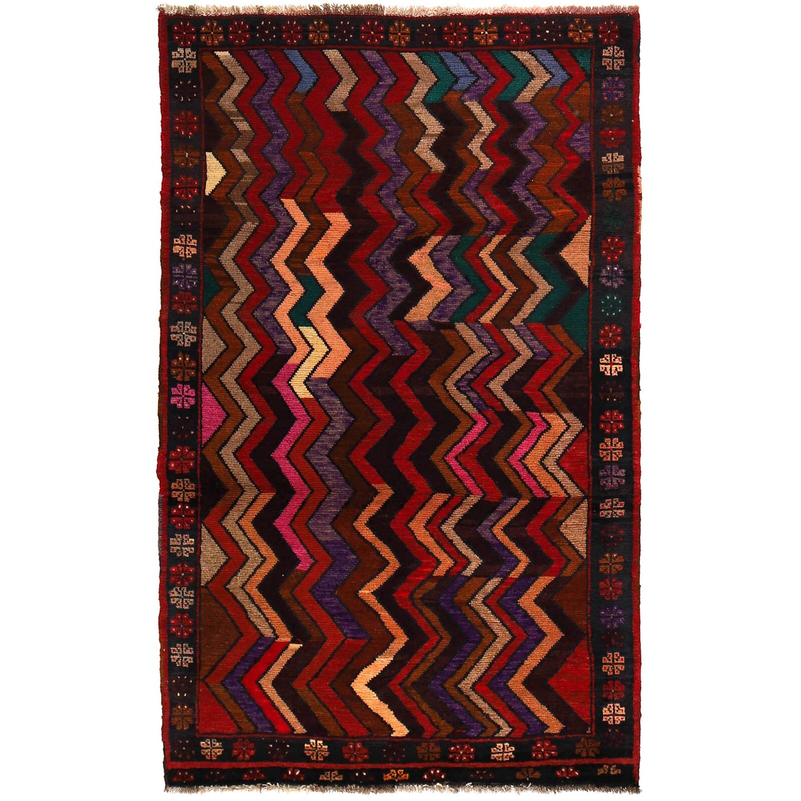 Hand Knotted Traditional Afghan Baluchi Bedroom Area Carpet 3′ 9×6′ 1 ft -W27309