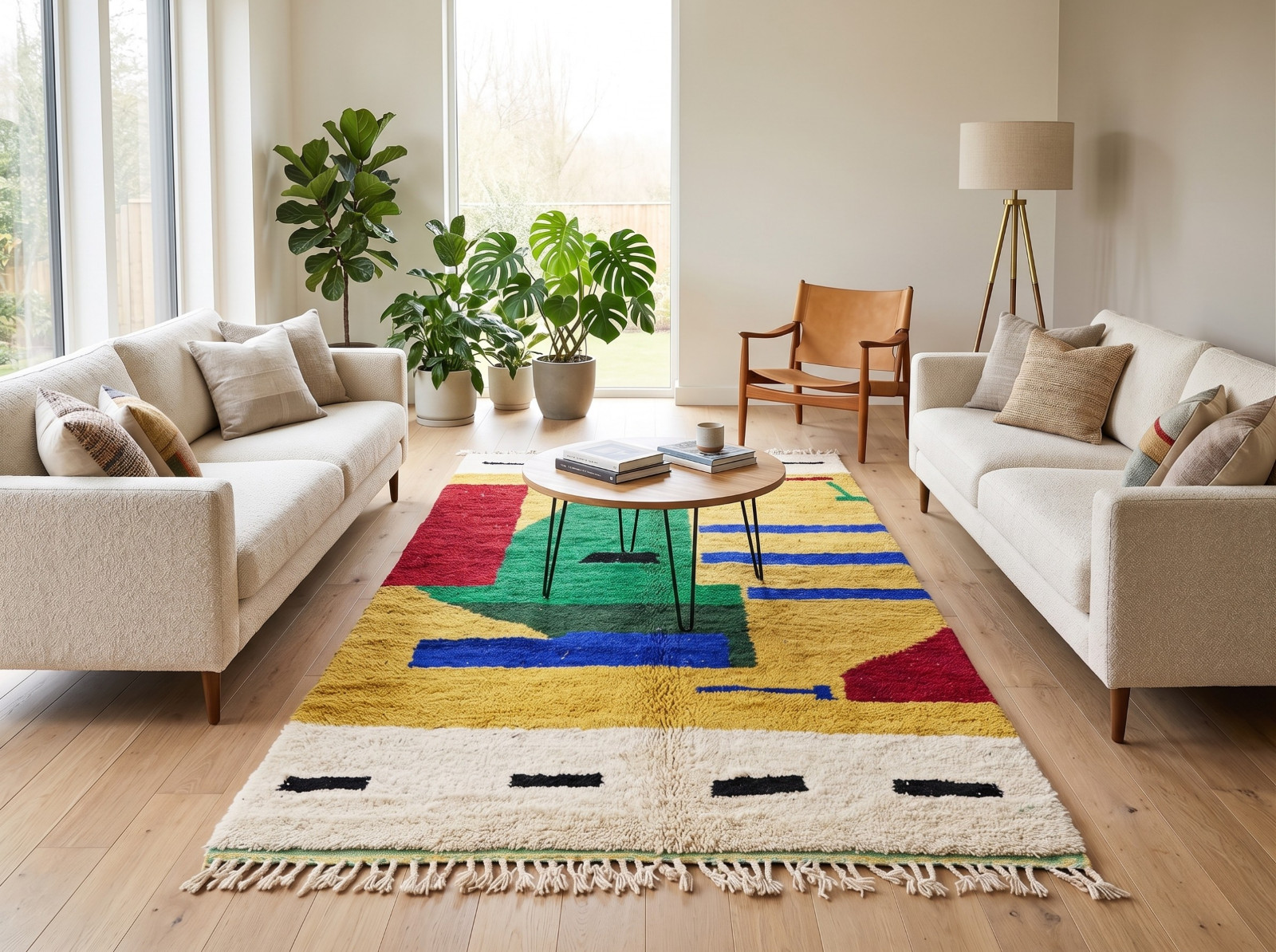 Handmade Moroccan Wool Rug Berber Abstract Boho Area Carpet Made to Order
