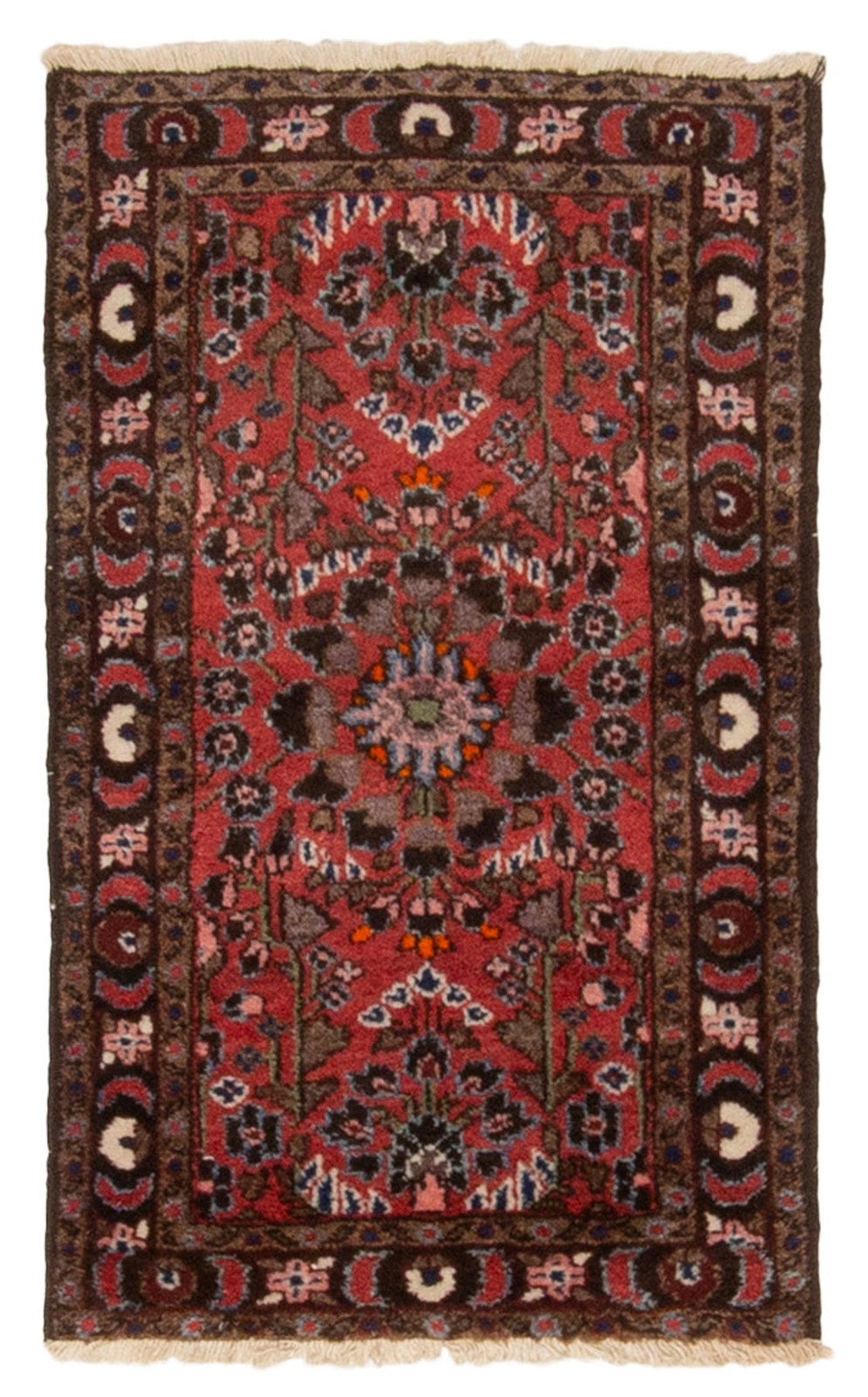 Vintage 1’10” x 2’11” Traditional Hand Knotted Vegetable Dye Wool Area Rug