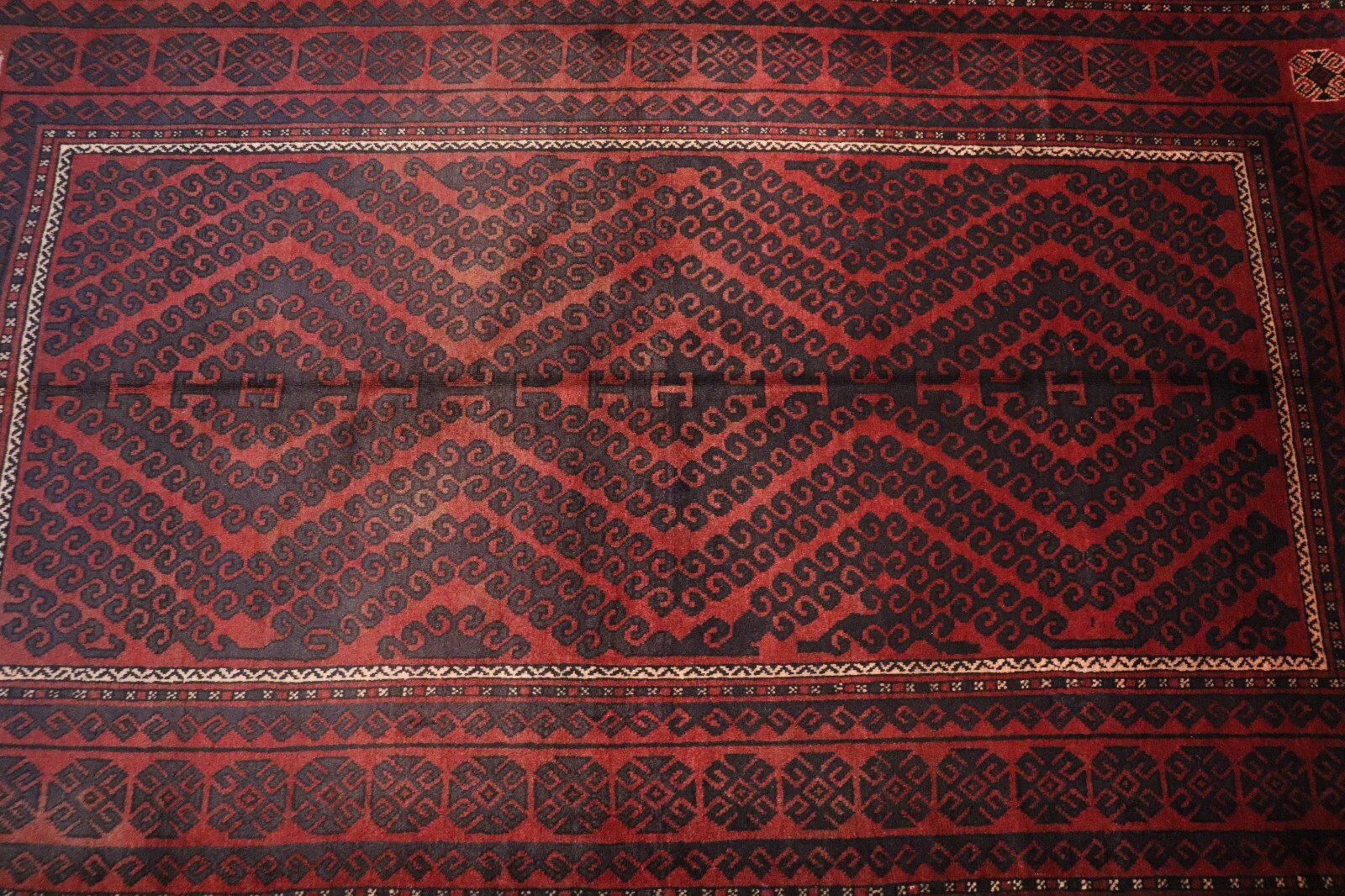 Vintage Afghan Hand-knotted Area rug 7’2”x4’3” ft Traditional Wool Carpet