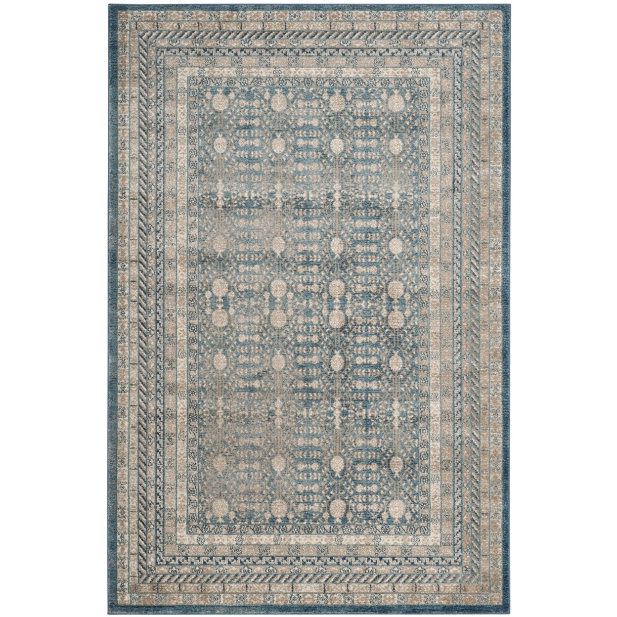 SAFAVIEH Sofia Collection SOF376C Blue / Beige Rug