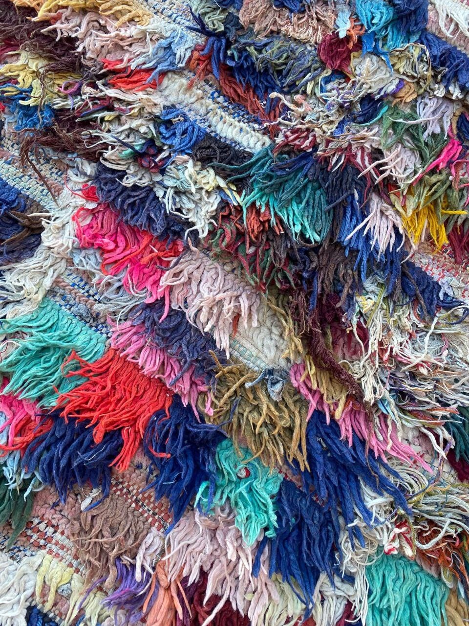 3’4×6’2 ft Moroccan Boucherouite Assorted Handmade Vintage Rug Berber Area Rug