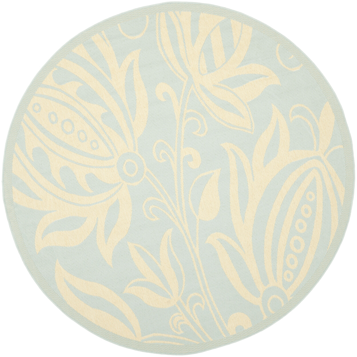 SAFAVIEH Indoor Outdoor CY6109-25 Courtyard Aqua / Cream Rug