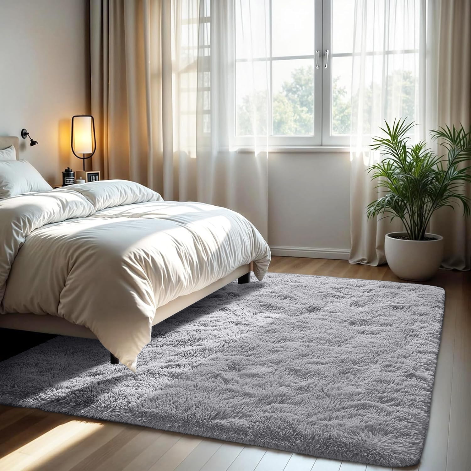 Luxury Soft Shaggy Area Rug Thick Plush Anti-Slip Carpet for Living Room Bedroom