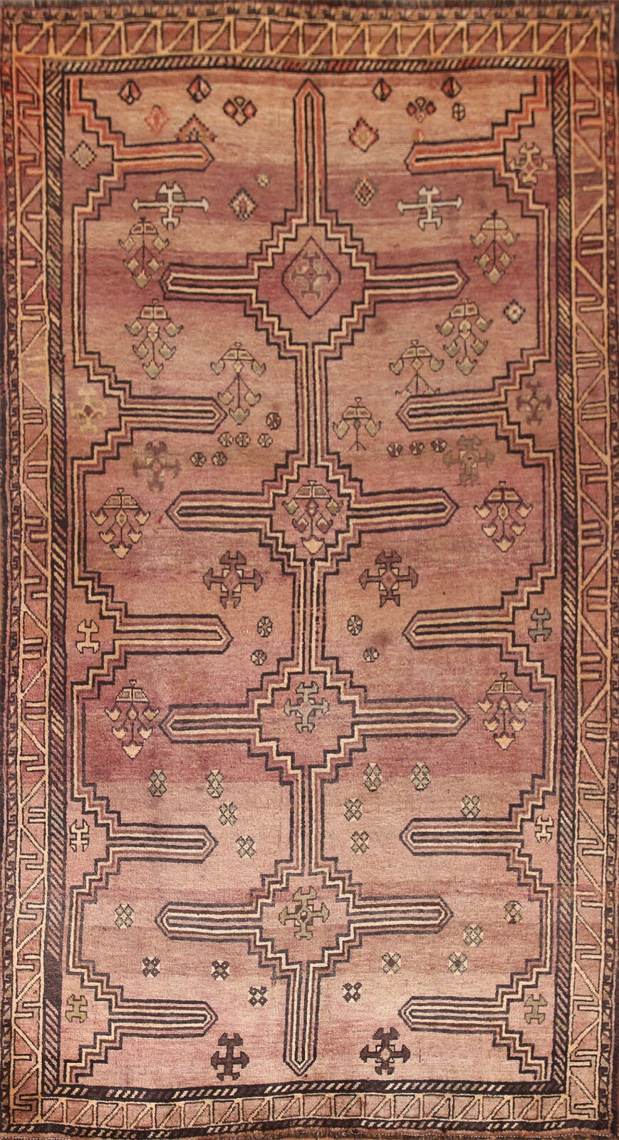 Vintage Geometric Lori Traditional Area Rug 5×10 ft. Hand-Knotted Wool Carpet