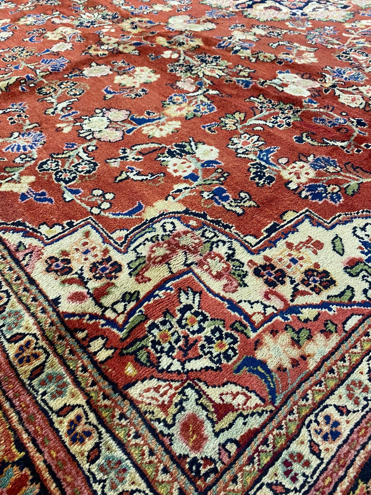 10.6 x 14 Irran Vintage Traditional Pre Owned Old Perrsian Rug #F-6975
