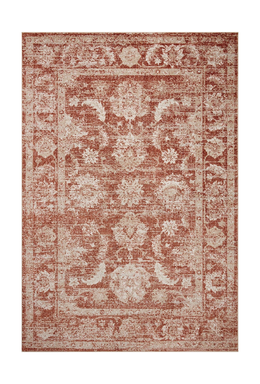 Loloi Odette Collection 7′-10″ x 10′ Area Rug in Rust/Ivory – Designer Long R…
