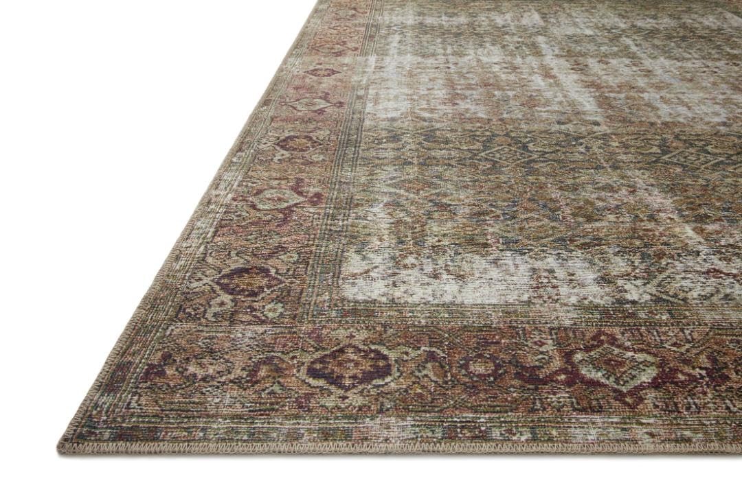 Loloi Amber Lewis Georgie Collection 7’6″ x 5′ (Rectangular), Moss / Salmon