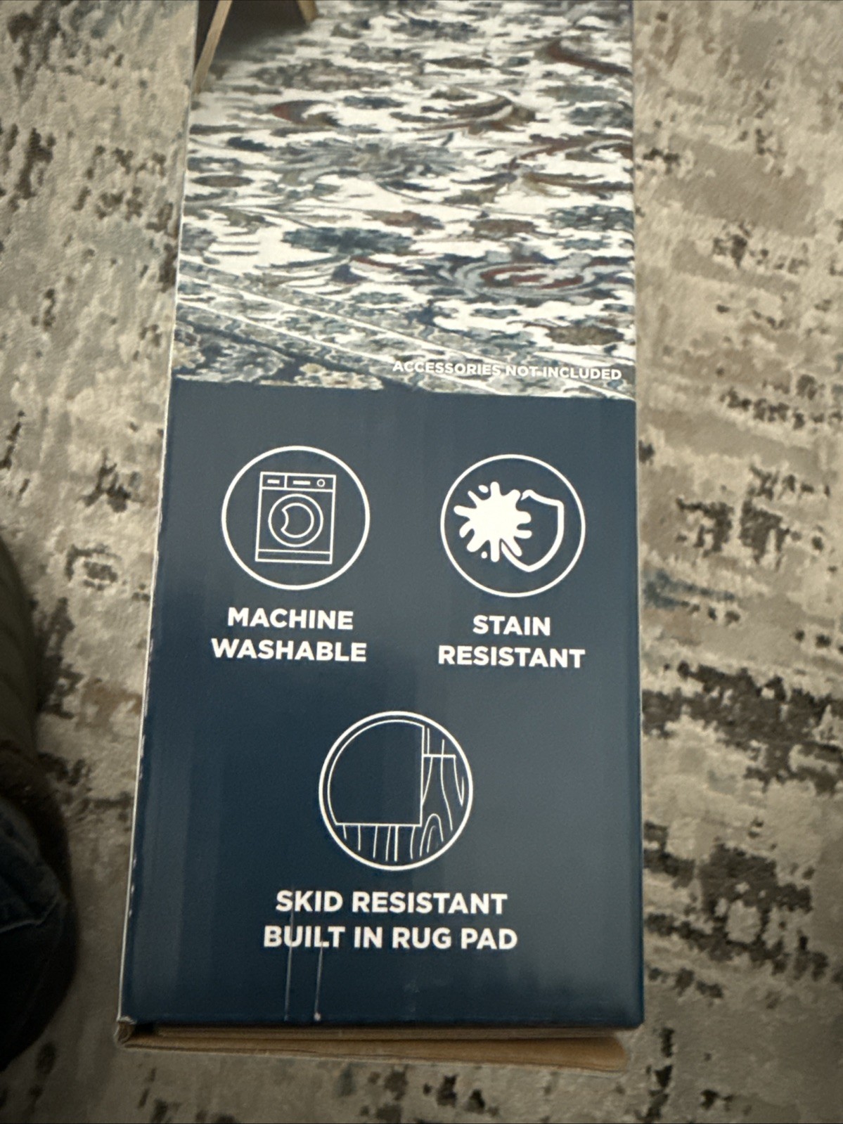 New Wyatt & Ash Machine WASHABLE Indoor Area Rug, Estella 5ft 3in x 7ft 5in