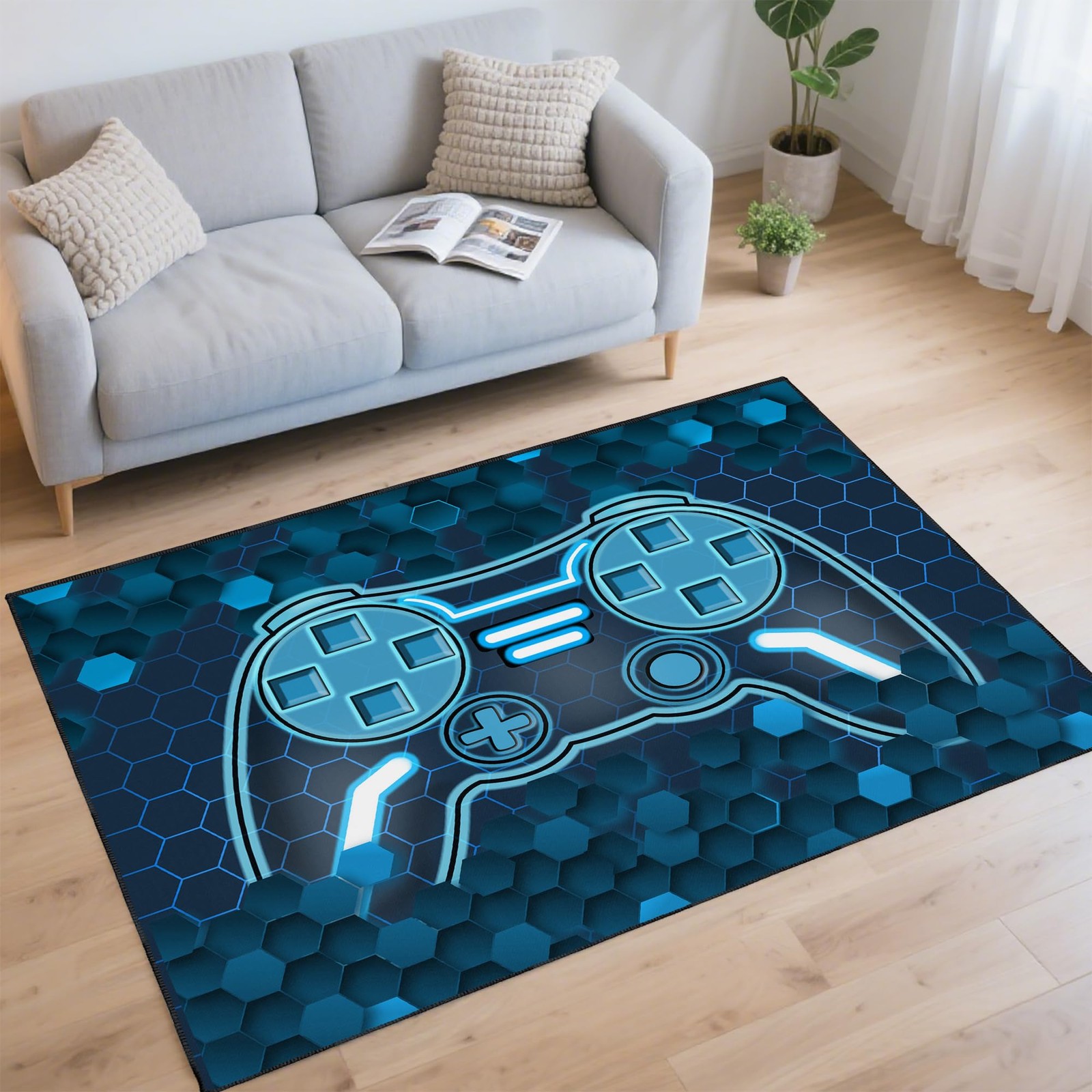 3×5 Ft Gamer Rug For Room Gaming Rugs NonSlip Backing Game Room Decor