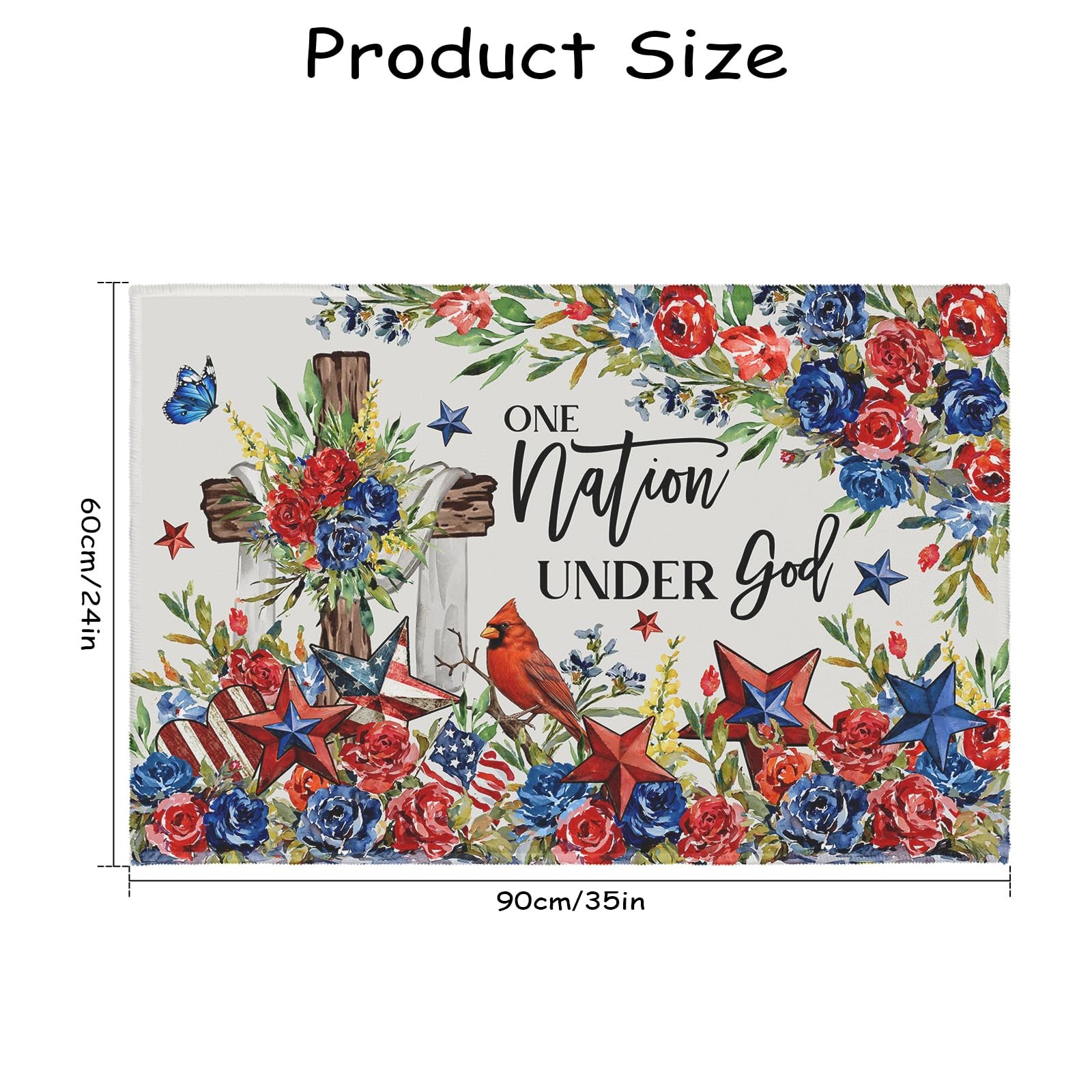 Wualmondor 4th of July Entryway Rug 2×3 Feet Independence Day Memorial Day Th…