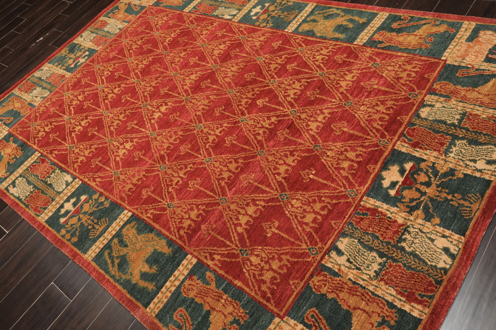 Michaelian & Kohlberg 6’1″x9’1″ Hand Knotted Wool Red Tibetan Arts & Crafts Rug