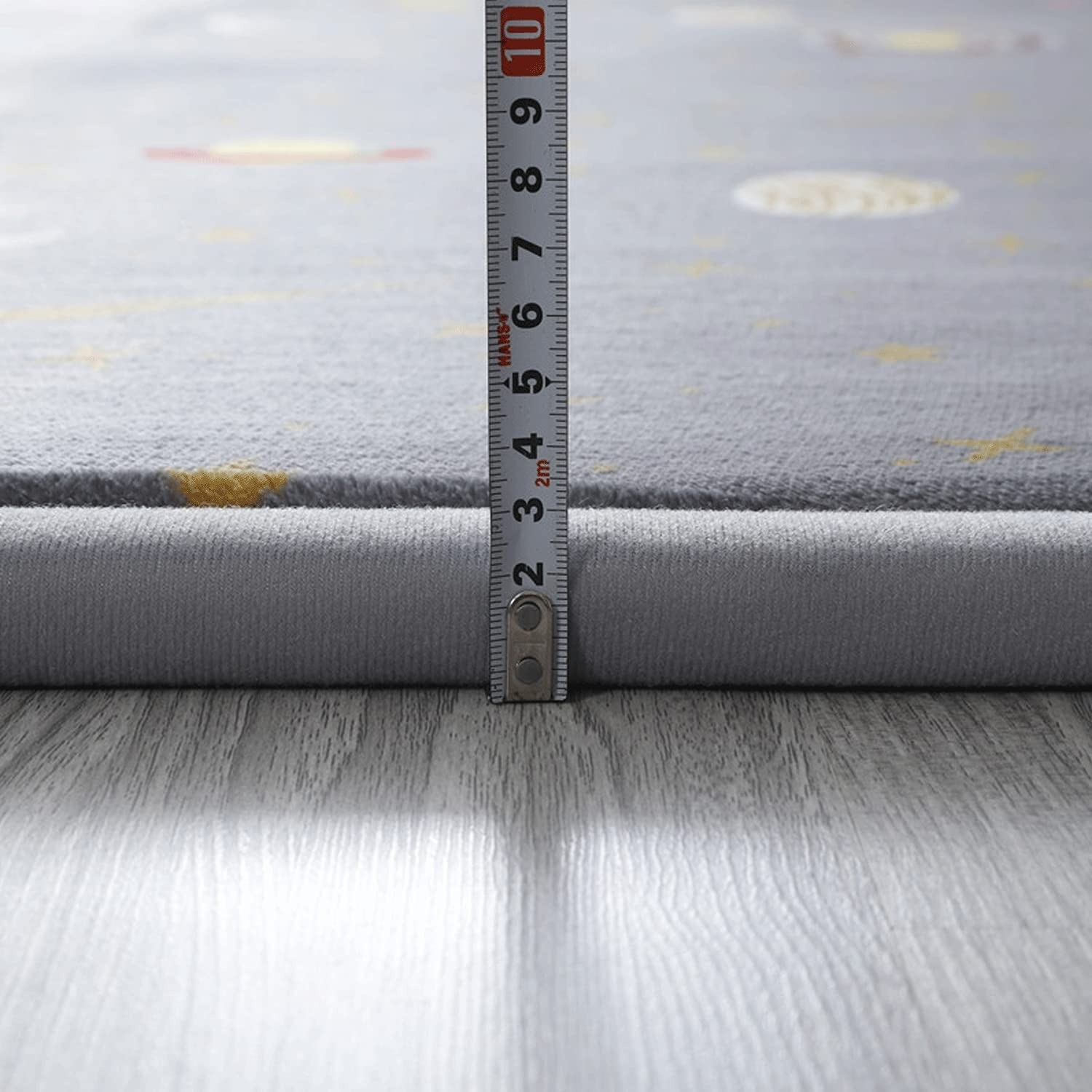 Coral Velvet Area Rug – 1″ Thick Memory Foam Play Mat – Astral Gray 4’11″x4’11”