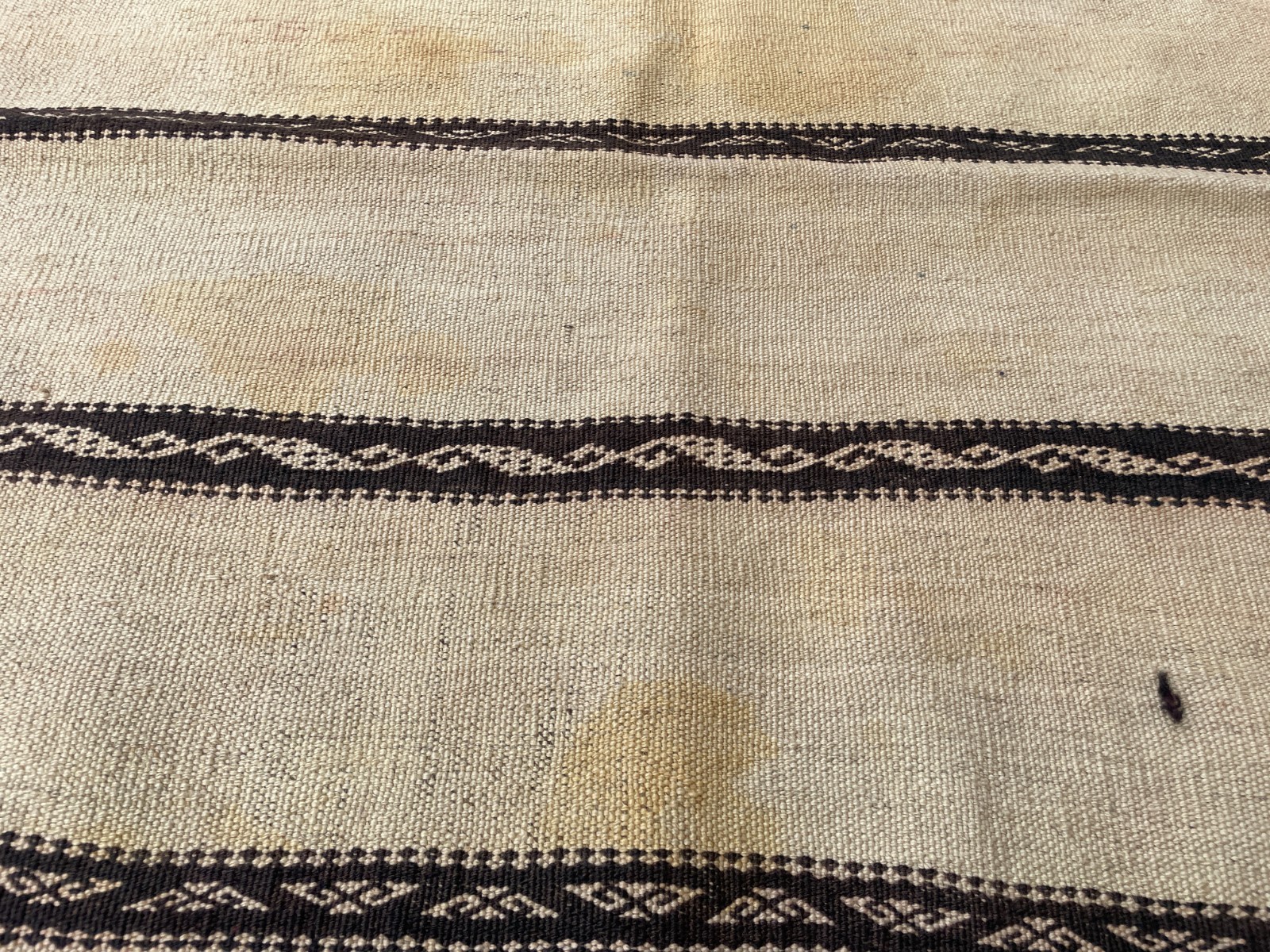 2’10 x 5’2 Ft Natural Afghan Tribal Kilim Rug Cream Brown Flatweave Wool Carpet