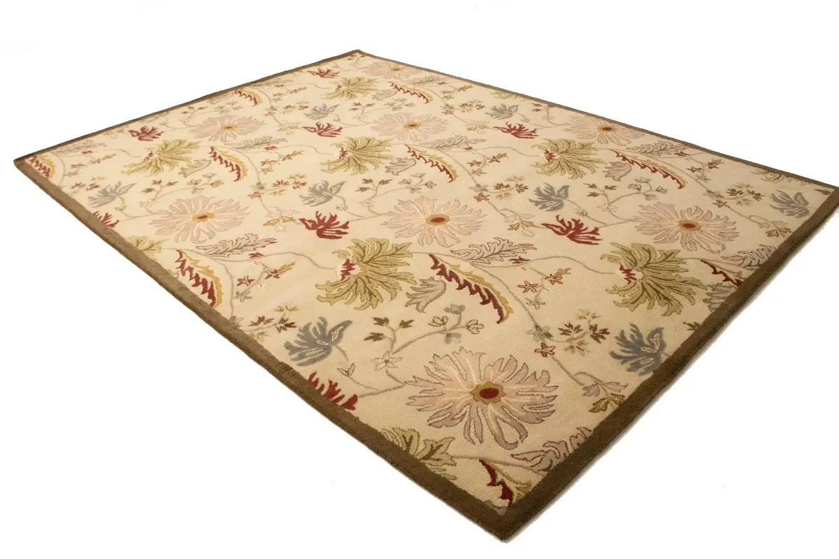 Hand-Tufted Floral Modern Wool Rug Plush Oriental Living Room Carpet 8X11 ft