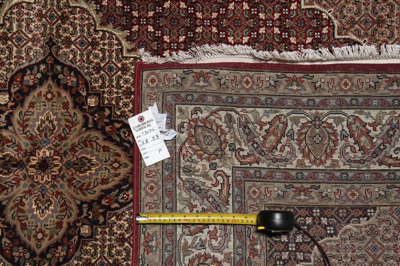 5.8 x 8.3 Wool and Silk Tabriiz Mahii Rug Pom Roby #F-3076