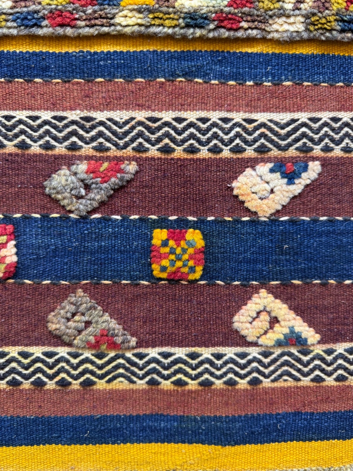 Vintage Fabulous Hand Made Moroccan Wool Kilim Rug Carpet 206×112 Cm