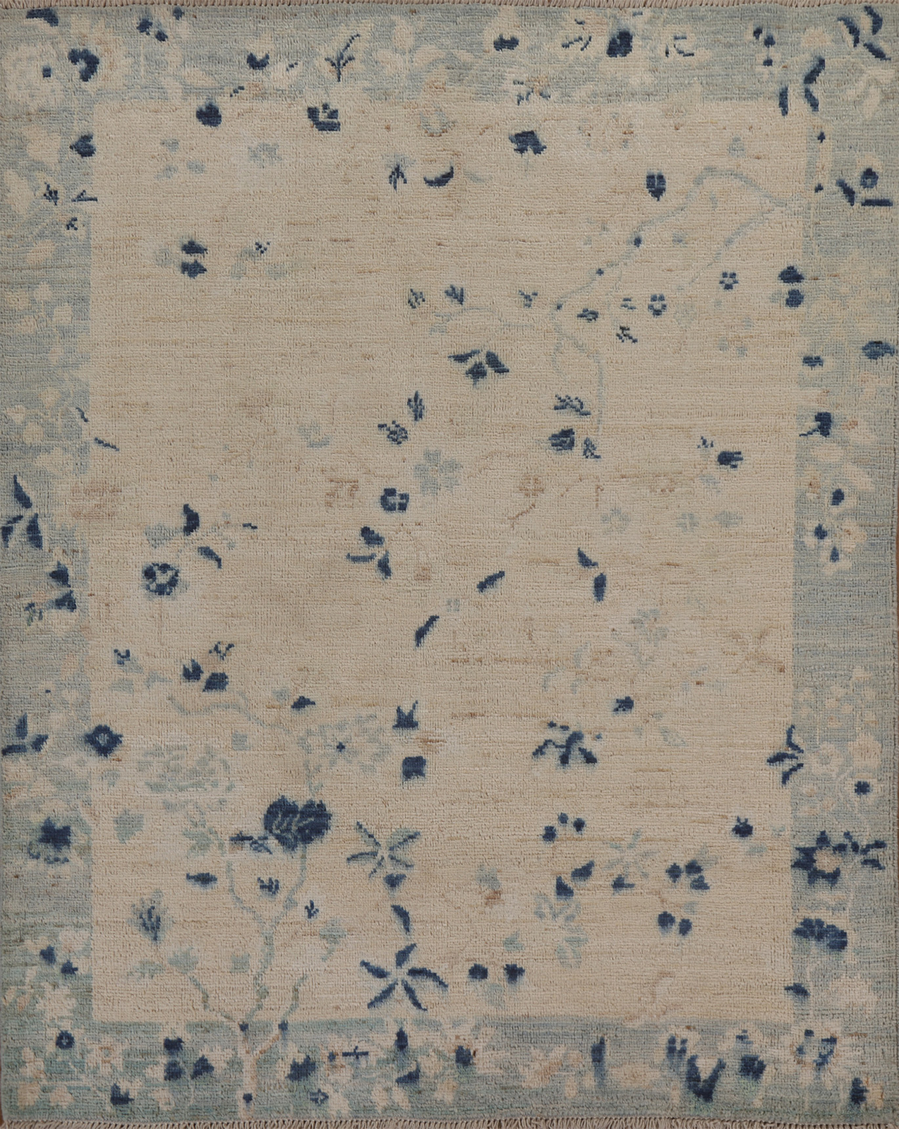 Vegetable Dye Wool Art Deco Oriental Rug 4×5 Beige Wool hand-made Chinese Rug