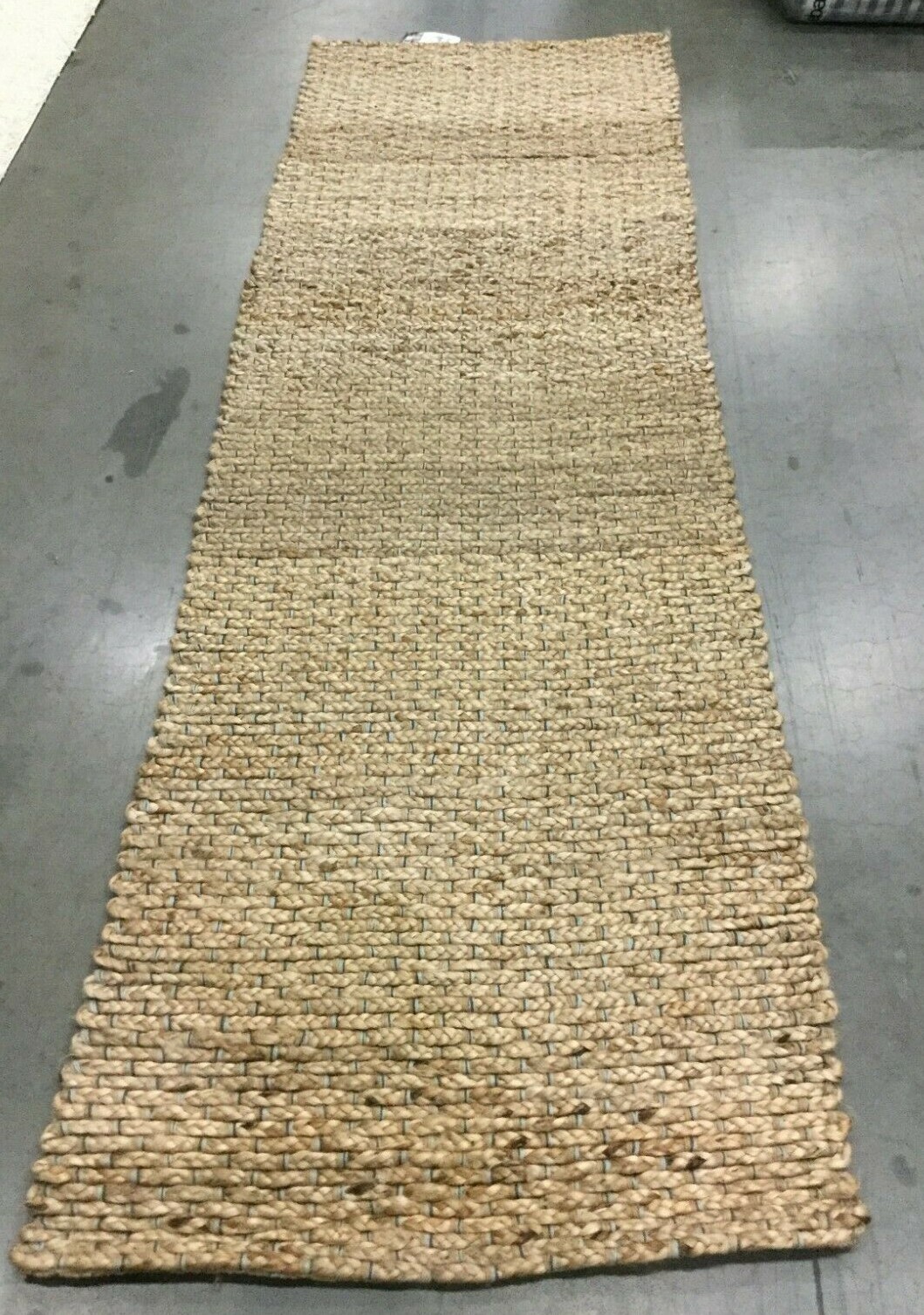 BLUE / NATURAL 2′-6″ X 8′ Pulled Threads Rug,Reduced Price 117263200 NF452A-28