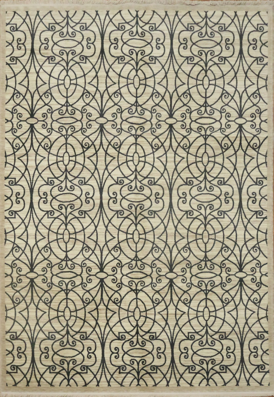 Contemporary Rug 6×9 Ft Geometric Oriental Turkish Carpet Beige Modern Rug