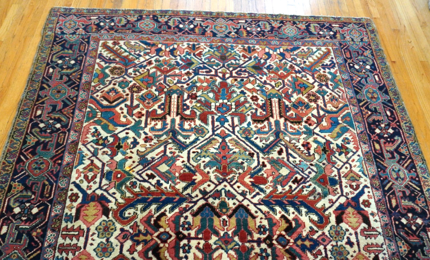Antique Herizz Serapii Hand Knotted Wool Oriental Rug 7’5″ x 9’8″ Excellent