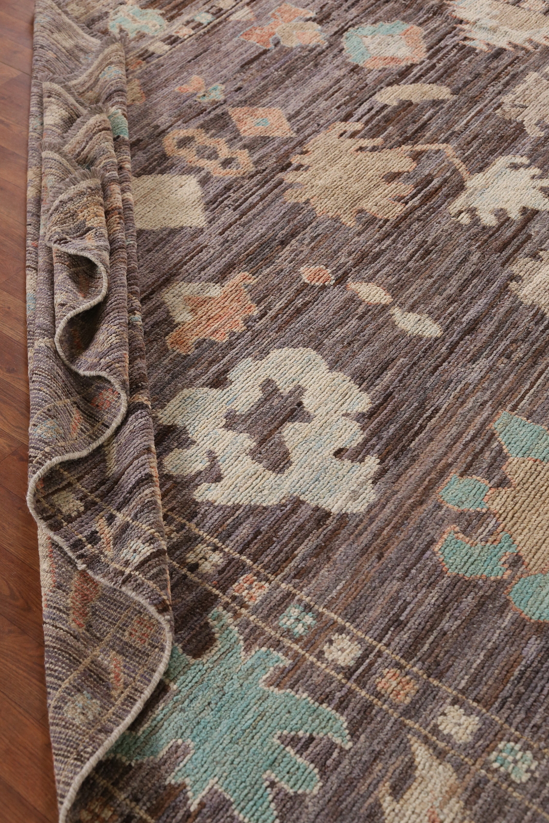 Vegetable Dye Handmade Oushak Turkish Living Room Area Rug Wool Carpet 9×11 ft
