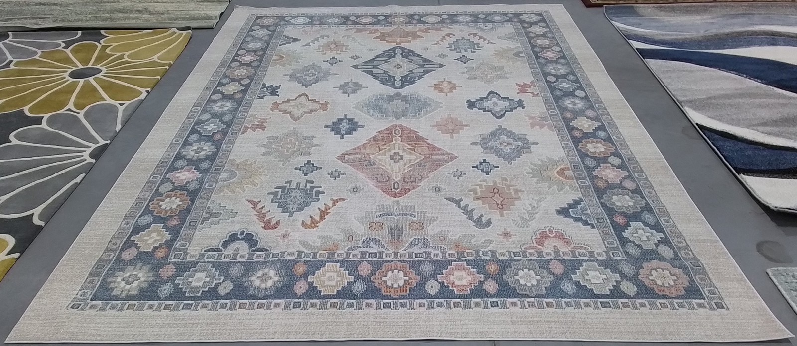 BEIGE / BLUE 9′-0″ x 12′-0″ Back Stain Rug, Reduced Price 3172810395 BLR218B-9