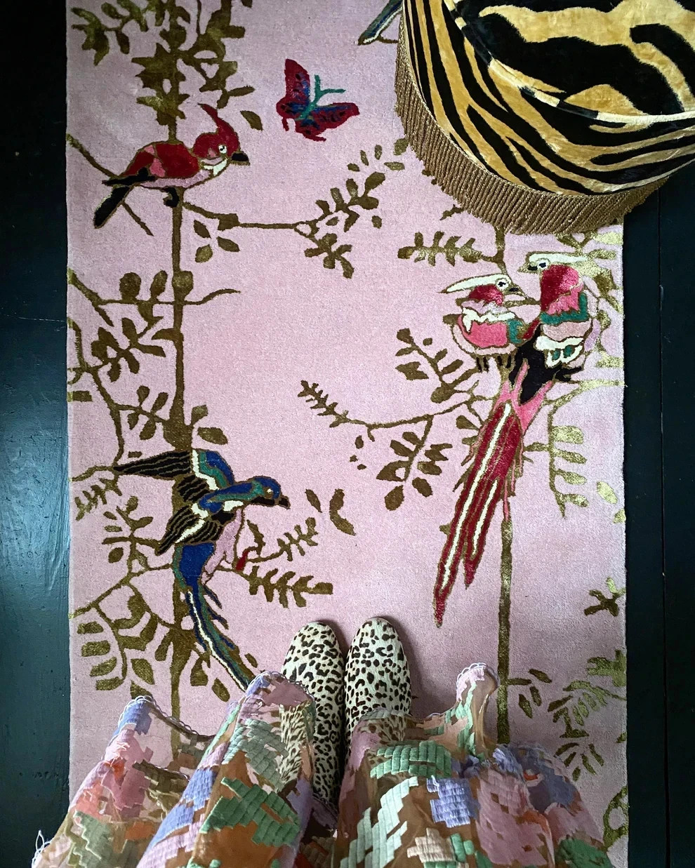 Wendy Morrison Jardin de Orient Pink Hand-Tufted Wool Runner – Luxury Bird 2×18