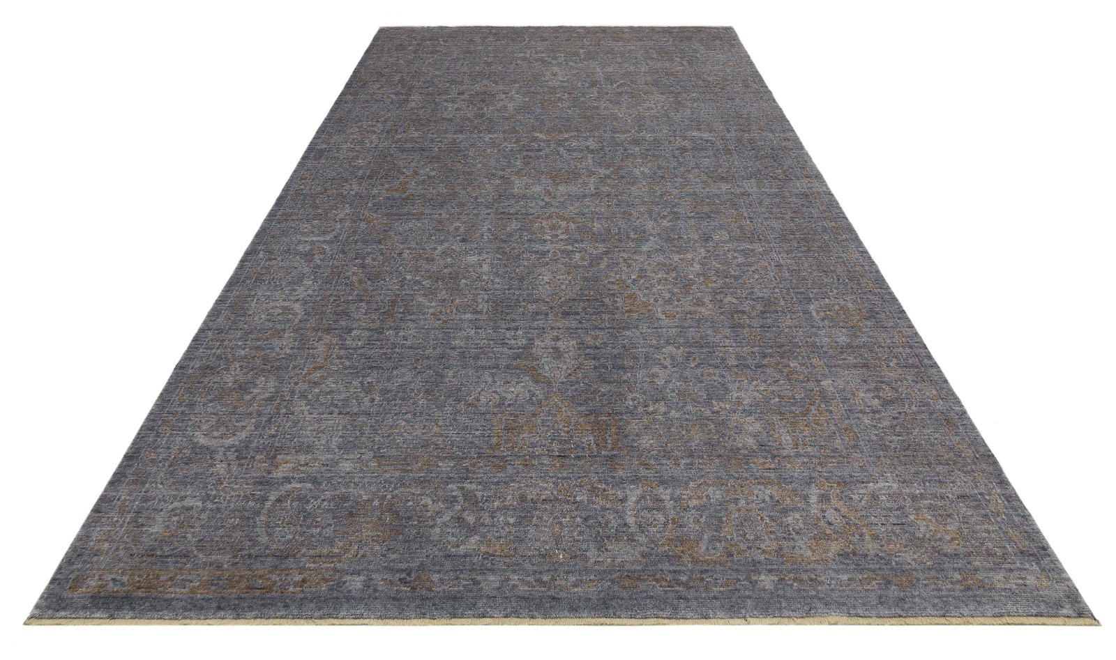 Vintage Gray Bronze Oriental Area Rug Floral Distressed 5×8 7×10 8×11 10×14