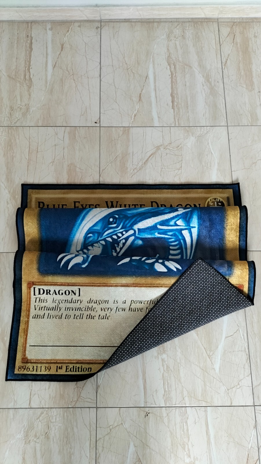 Blue Eyes White Dragon Rug, Kids Room Rug, Non Slip Floor Rug, Area Rug, 3D Rug