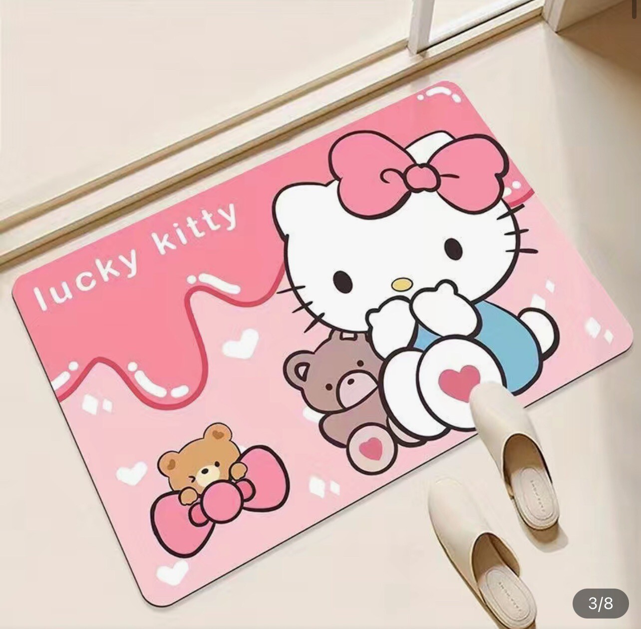 Hello Kitty Nonslip Rug Mat Sanrio Y2K Floor Mat Door Mat Bath Mat Rubber Bottom