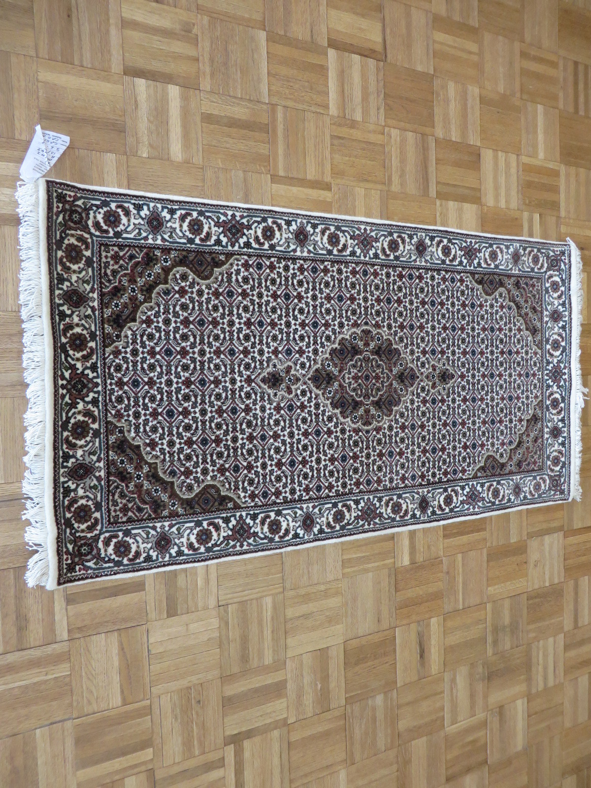 2’6 X 4’8 Hand Knotted Ivory Mahi Tabriz Fine Oriental Rug Wool & Silk G4017