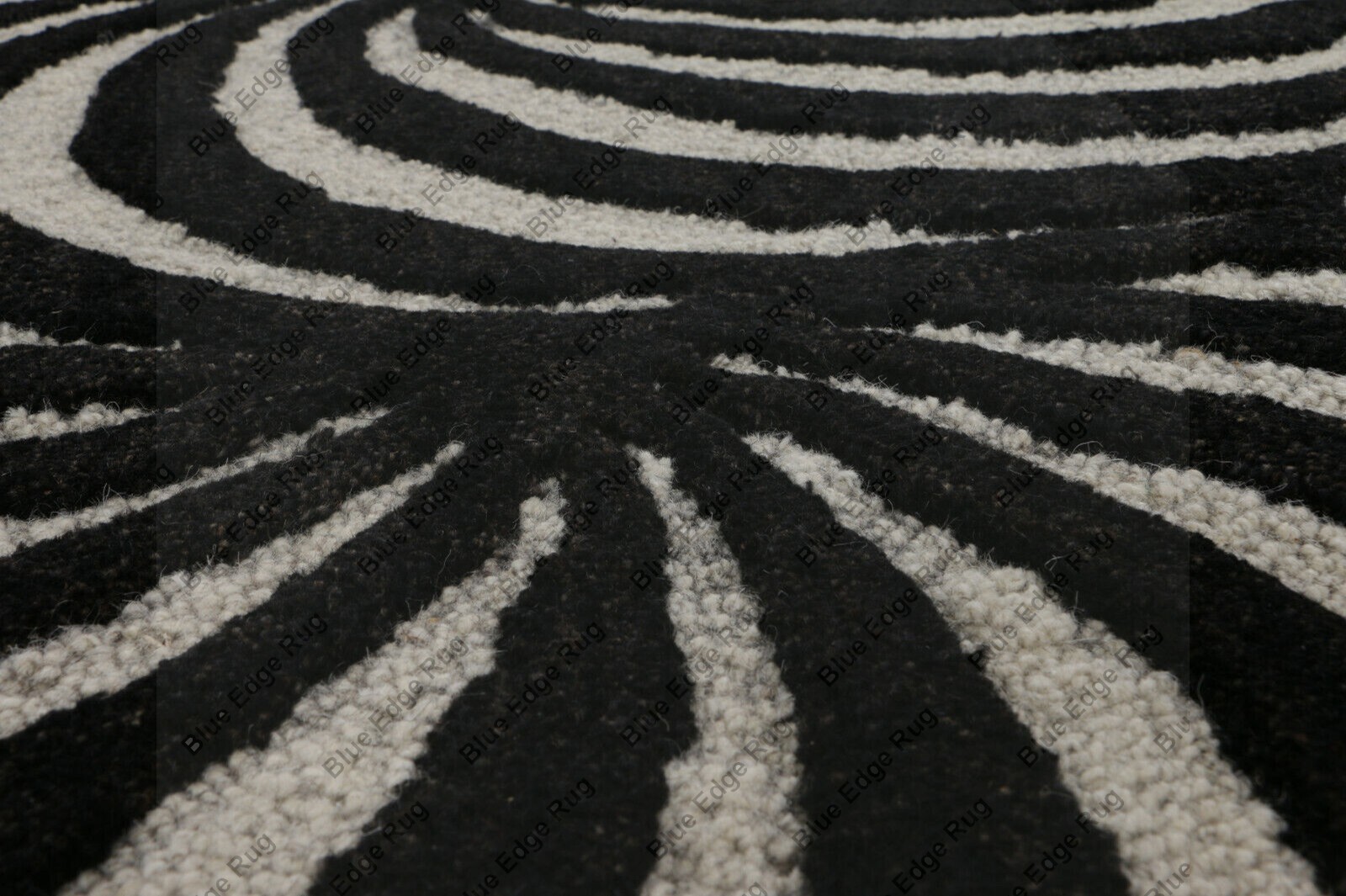 Wide Runner Optical Pattern 3’0”x12’0” ft Handmade Tufted 100% wool Area Rugs
