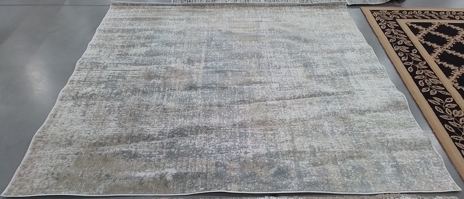 BEIGE / SLATE 8′-0″ x 8′-0″ Back Stain Rug, Reduced Price 1172793975 ADR207B-8SQ