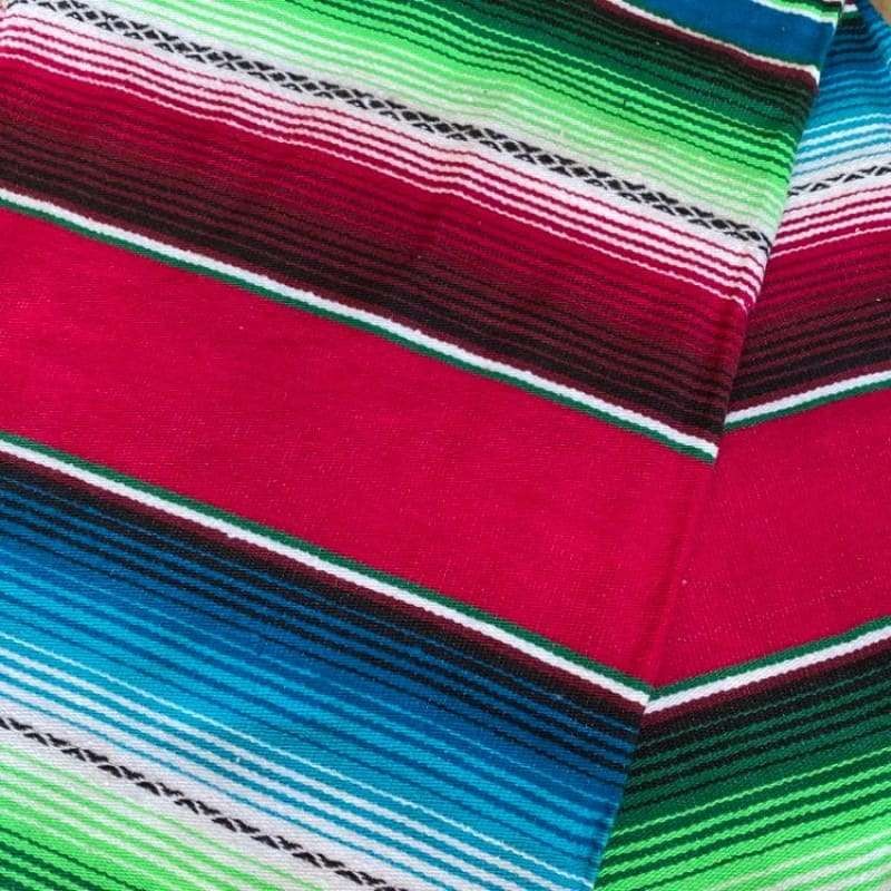 Dark Pink Fiuscha Mexican Sarape Blanket