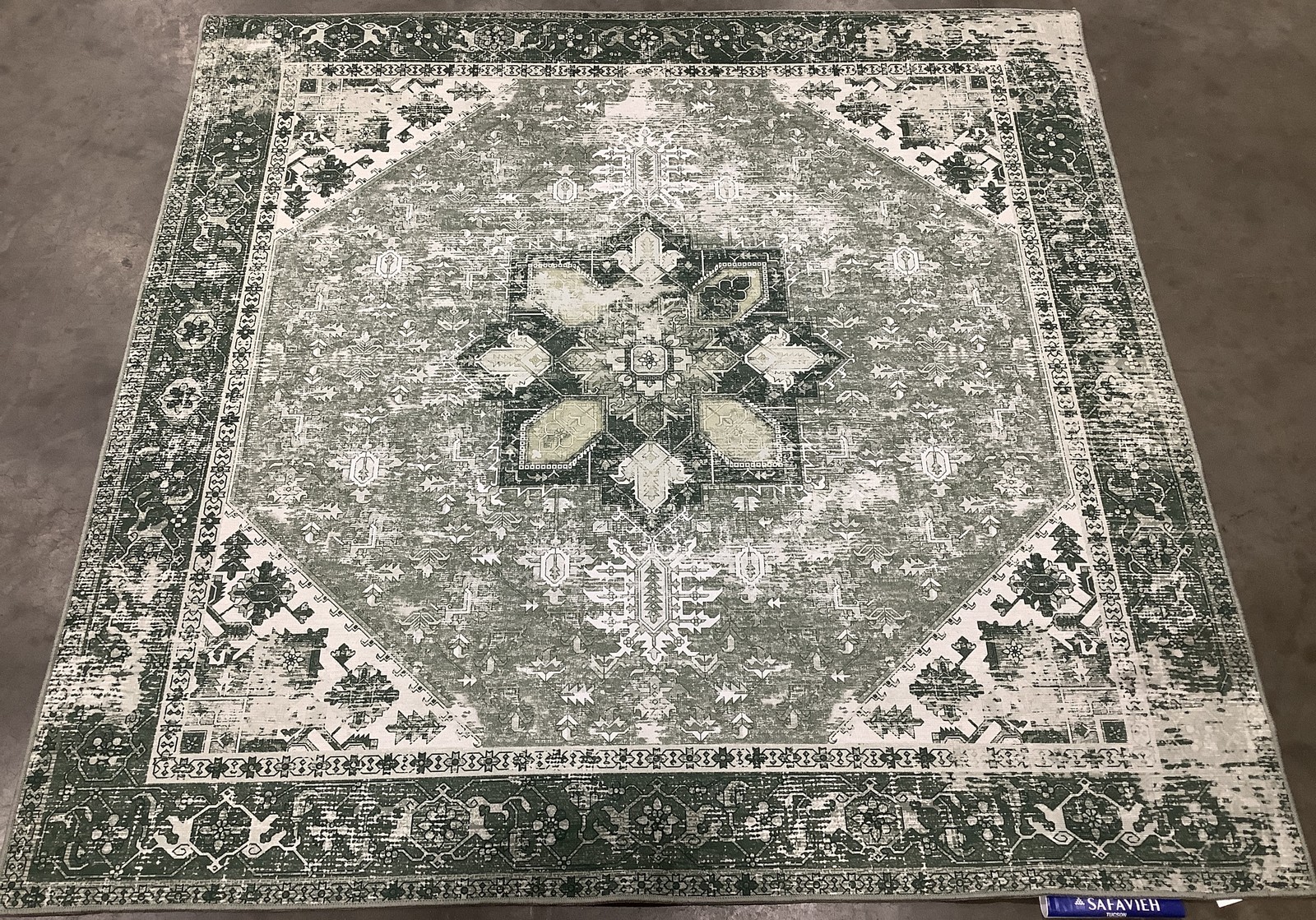 DARK SAGE / IVORY 5′-0″ x 5′-0″ Stained Rug Reduced Price 1172686019 TSN102F-5SQ