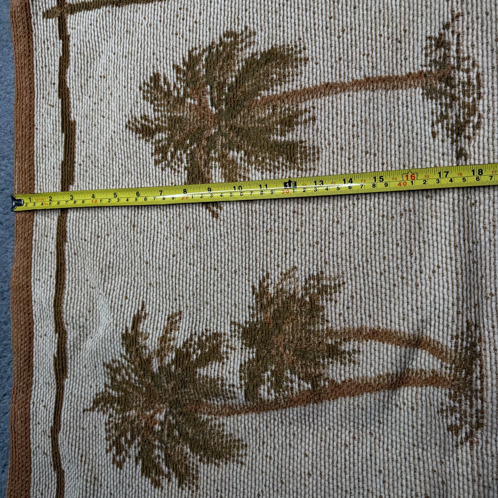 Vintage Beach Rug Brown Palm Tree Accent Mat Hawaii Decor