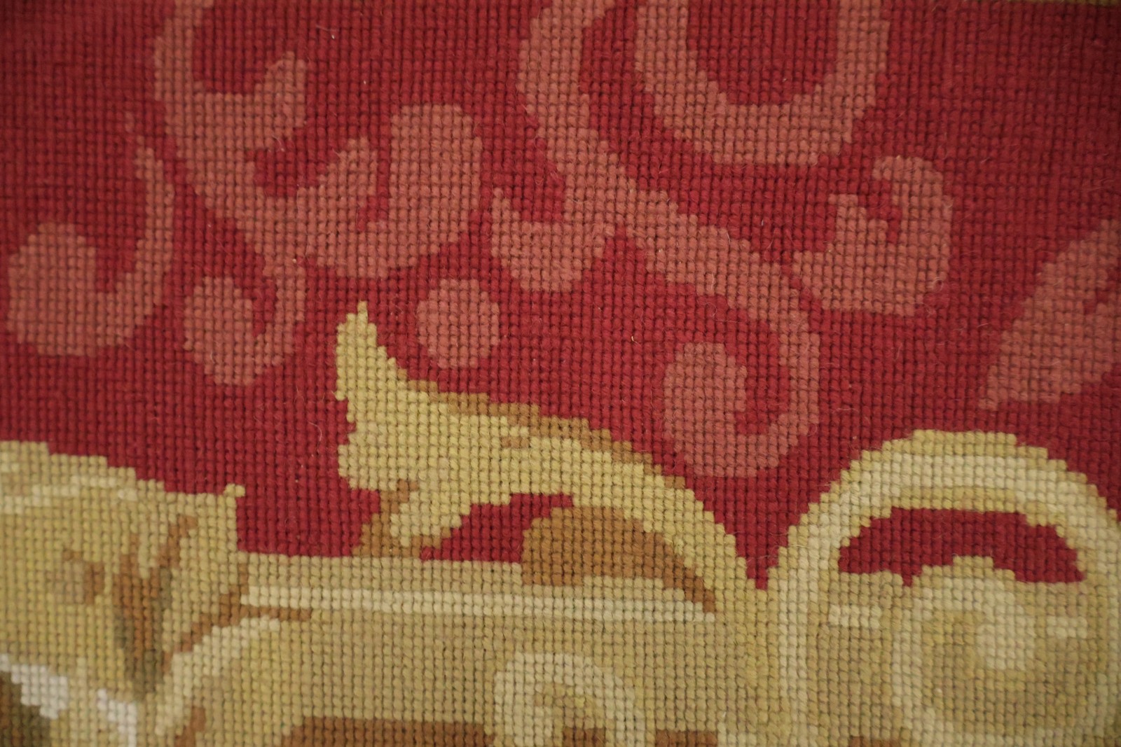 Aubusson Tapestry Chinese Area Rug 9×12 Elegant Floral Needle-Point Wool Carpet
