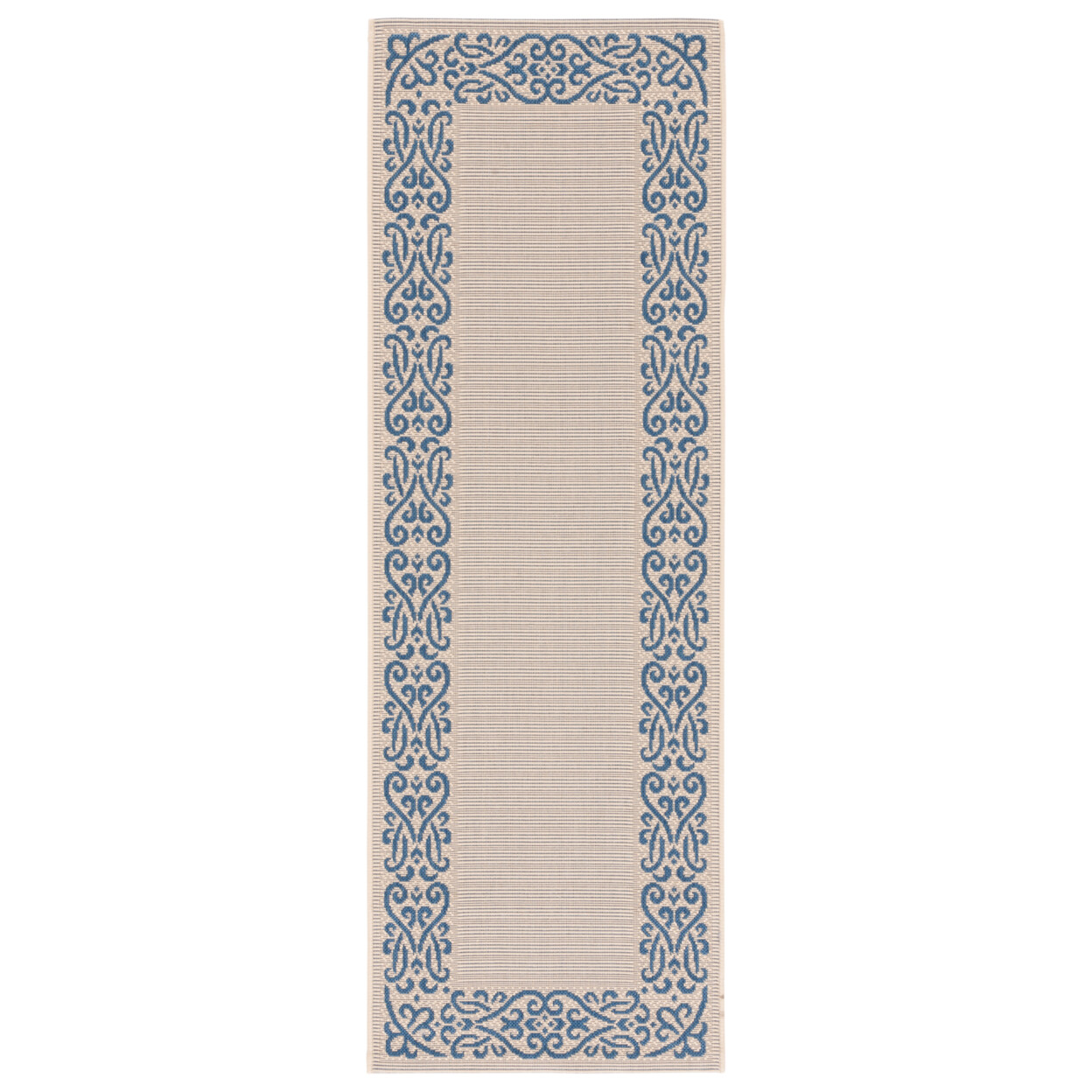SAFAVIEH Outdoor CY1588-3101 Courtyard Natural / Blue Rug