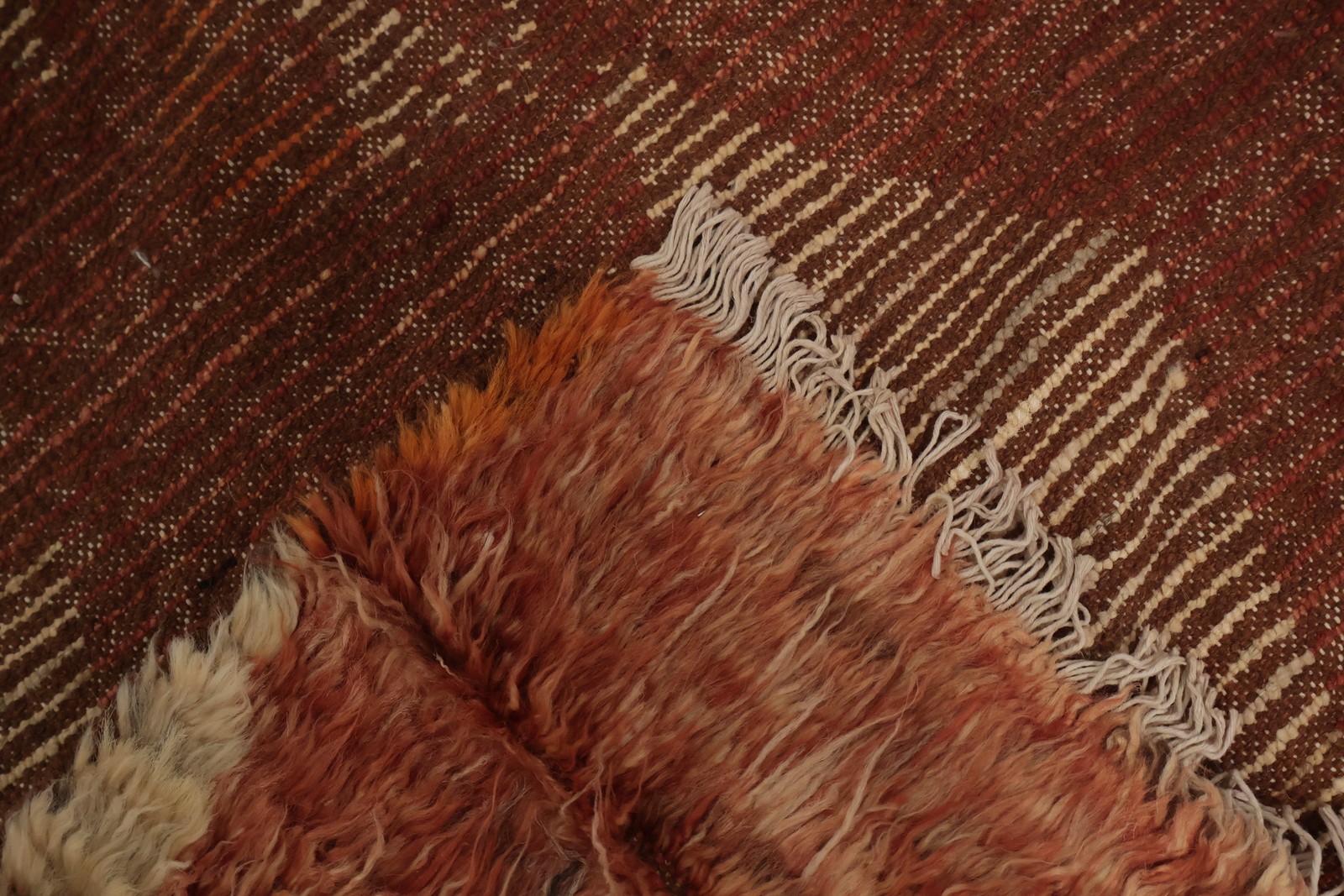 Artistic Decor Moroccan Area Rug 7×9 in Earthy Orange Shades Hand-made Carpet