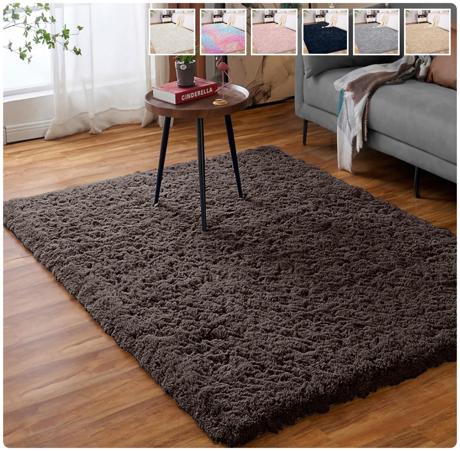 Ultra-Soft Fluffy Shag Rug – Anti-Slip Area Rugs Carpet for Living Room Bedroom