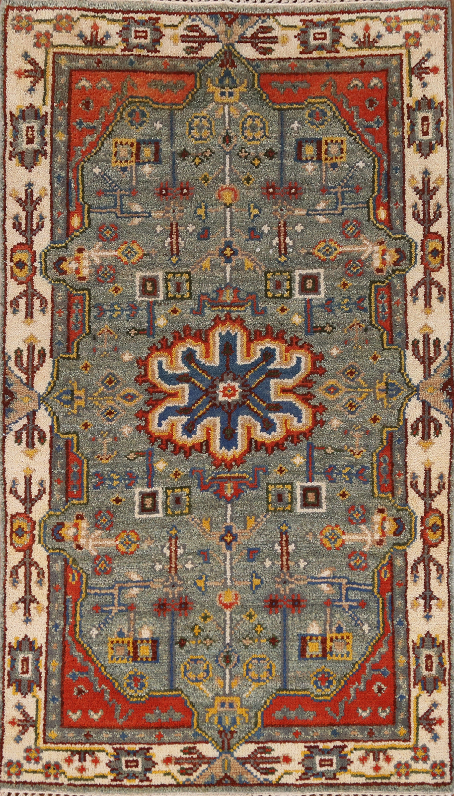 Exquisite Traditional Hand-Knotted Heriz Serapi Indian Wool 3×5 ft Foyer Rug