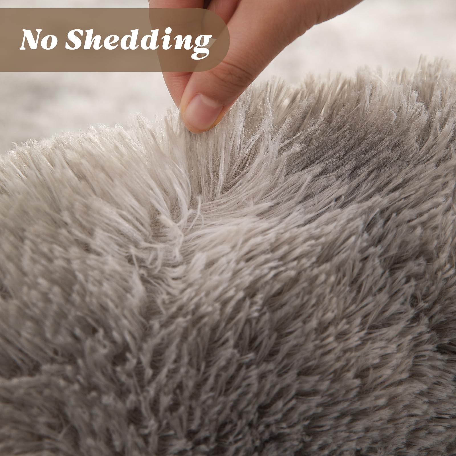 Premium Shag Area Rug 4’x6′, Tie-Dye Grey Ultra Plush Rugs for Living Room, N…