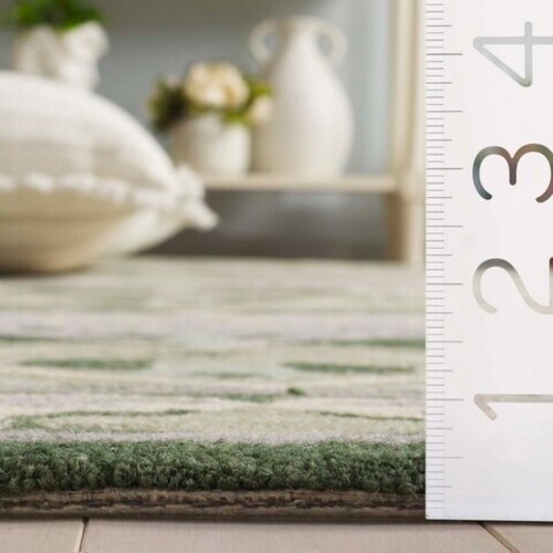 Arts & Crafts William Morris Style Hand-Hooked Wool Green Area Rug FREE SHIPPING
