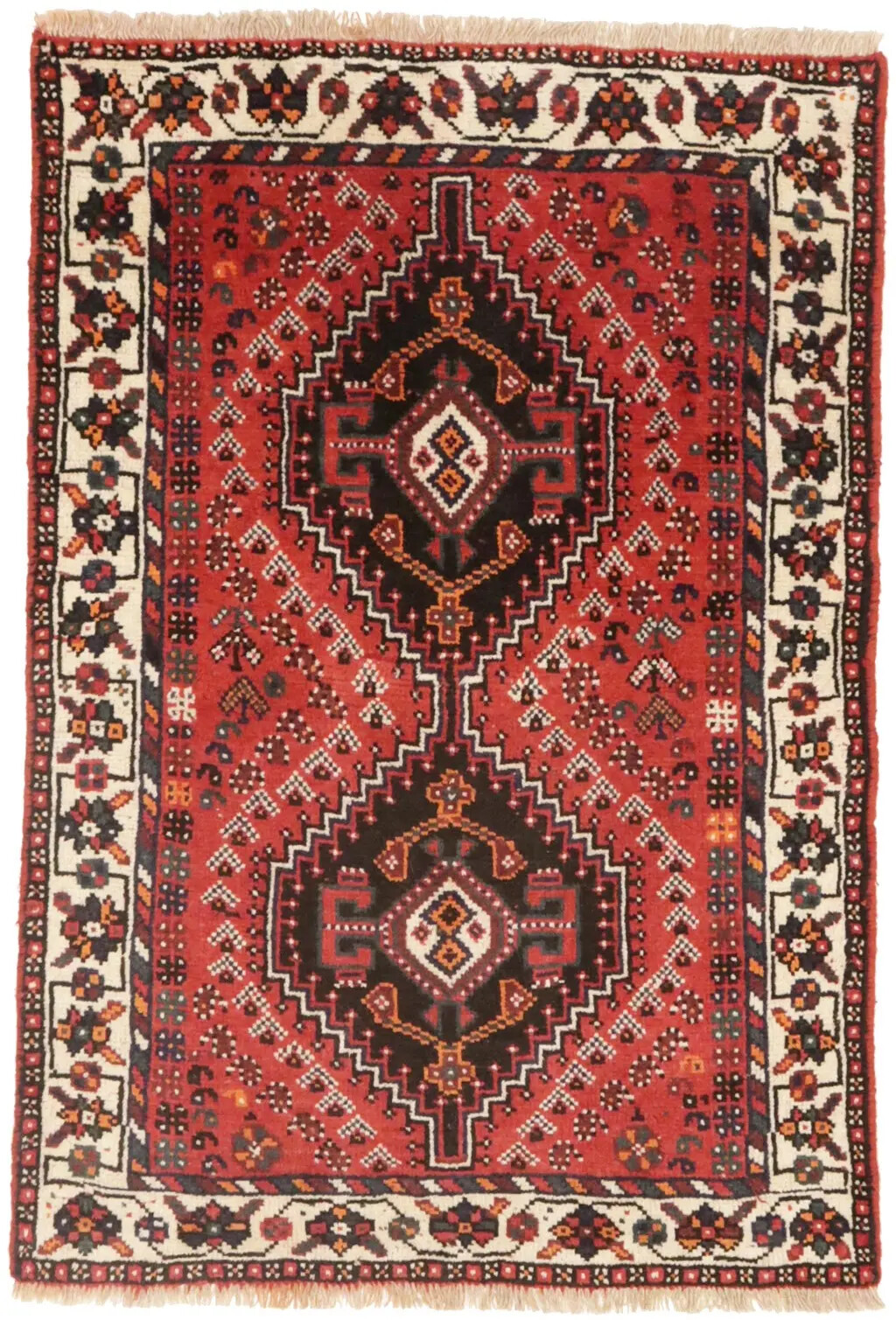 Vintage Handmade Wool Tribal Oriental Rug Red Farmhouse Decor Carpet 3X5 ft