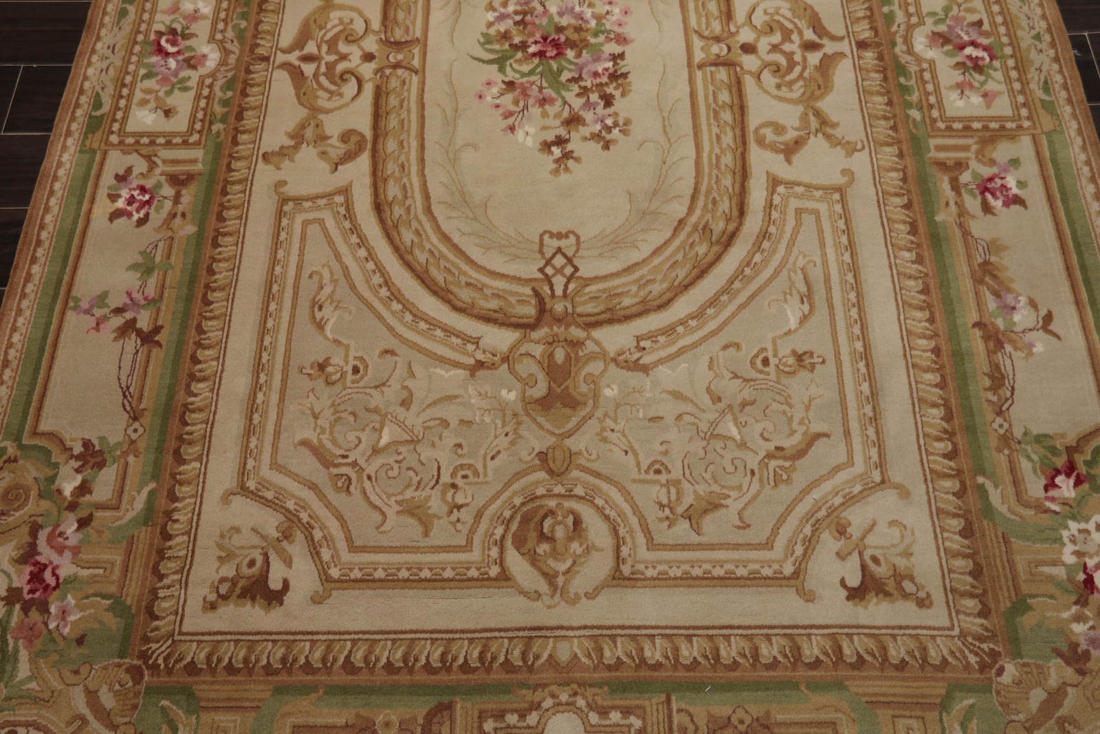 5’6″x8’6″ Hand Woven Wool Beige Aubusson Savonnerie European Classic design Rug