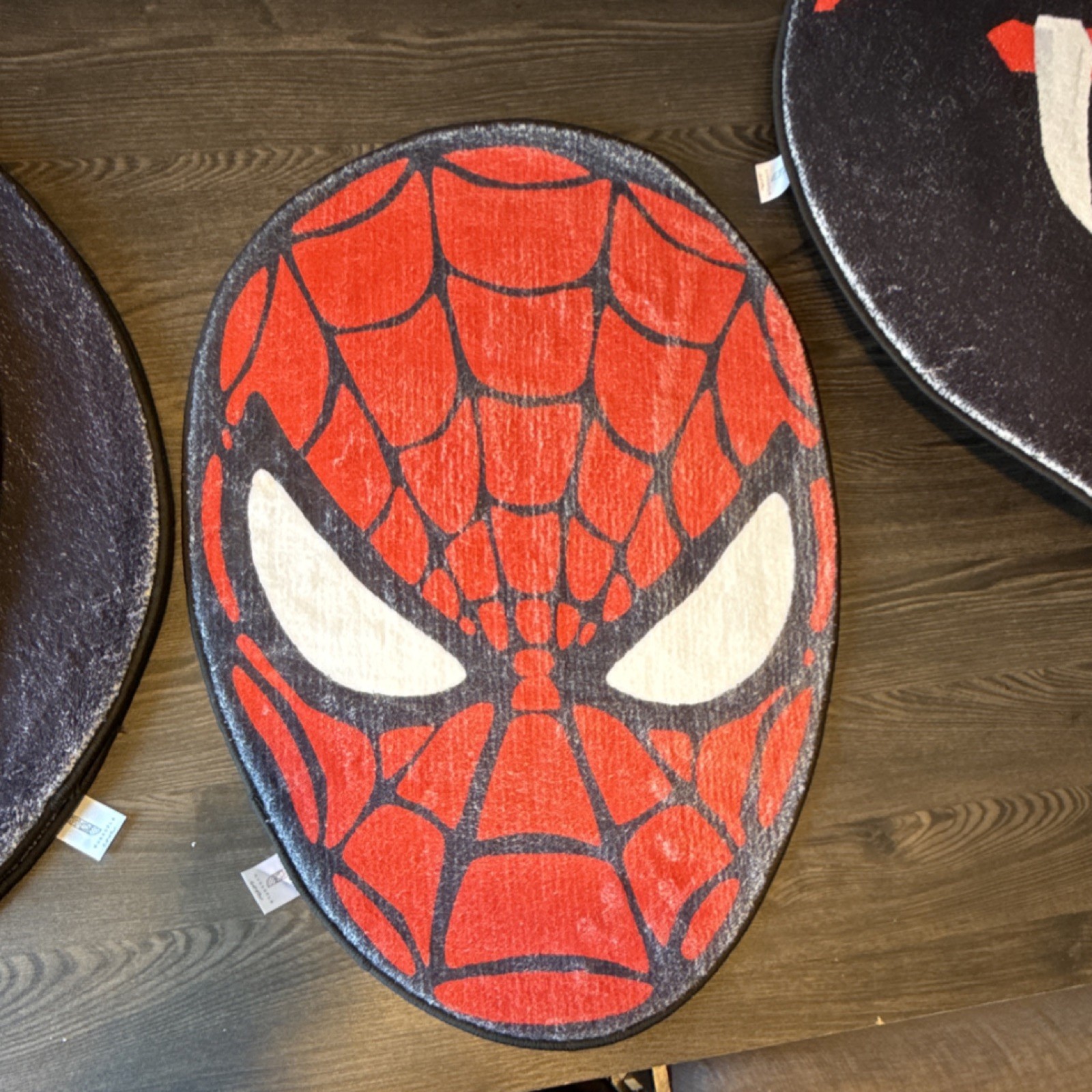 Rugsofla Spider-Man Character Oval Area Rug Red Black White Modern Superhero